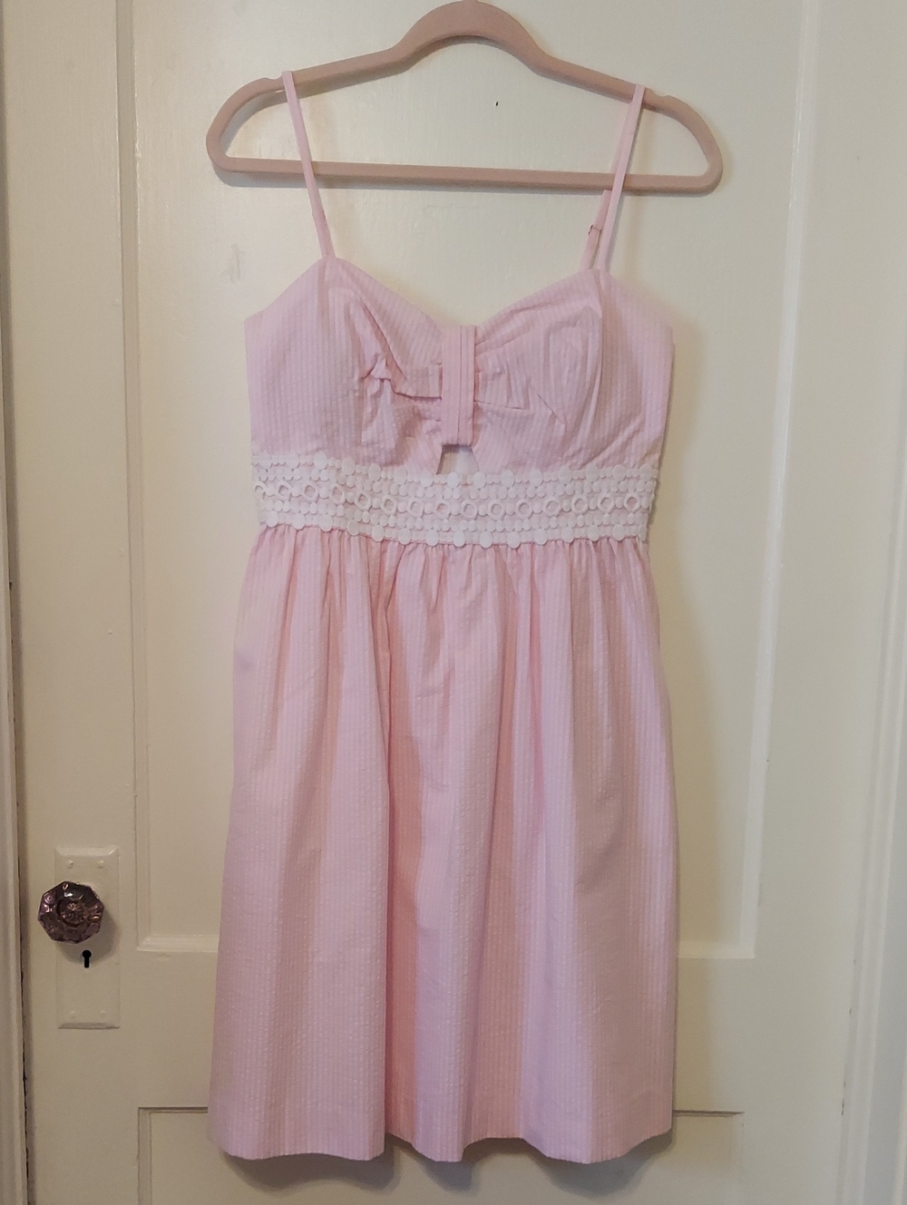 Lilly Pulitzer Katlynn Dress Womens 4 Spaghetti-Strap Sundress Lace Waist NWOT
